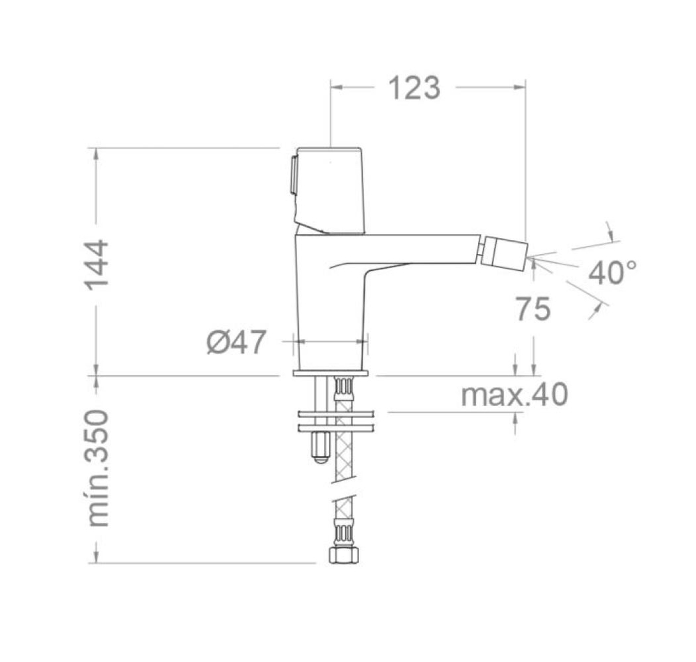 Смеситель для биде TZAR 340301NM чёрный