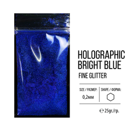 Глиттер мелкий Holographic Bright Blue, 25гр