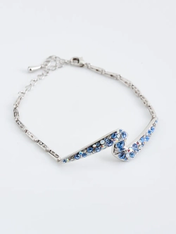 Браслет Молния с голубыми кристаллами Swarovski