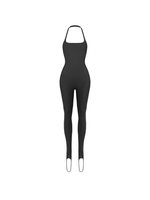 black halter catsuit