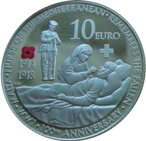 Мальта 10 евро 2014 100 лет с начала Первой мировой войны СЕРЕБРО