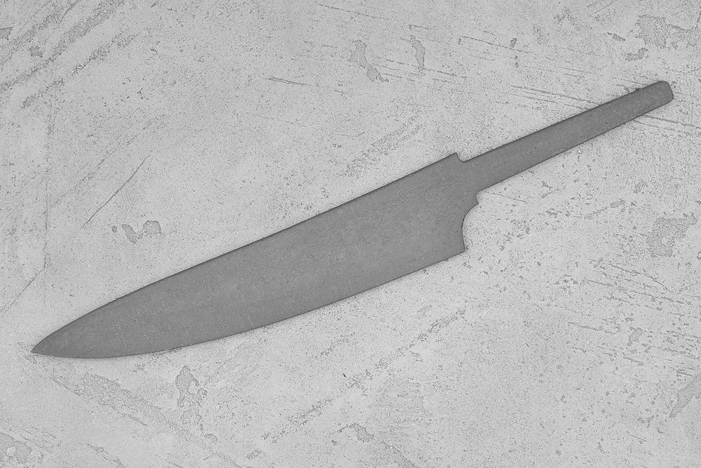 Заготовка для ножа, сталь M390 2,6мм. Модель "Геликон ГУ160" с клинком 160мм, ТО 62-63HRC