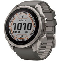 Garmin Fenix 9 PRO INREACH, 51 мм, SOLAR, Sapphire Titanium with Pebble Gray/Silver Gray Silicone Band