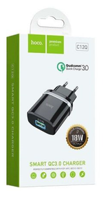 Сетевое зар. устр. Hoco C12Q 1USB QC3.0 2.4A черное