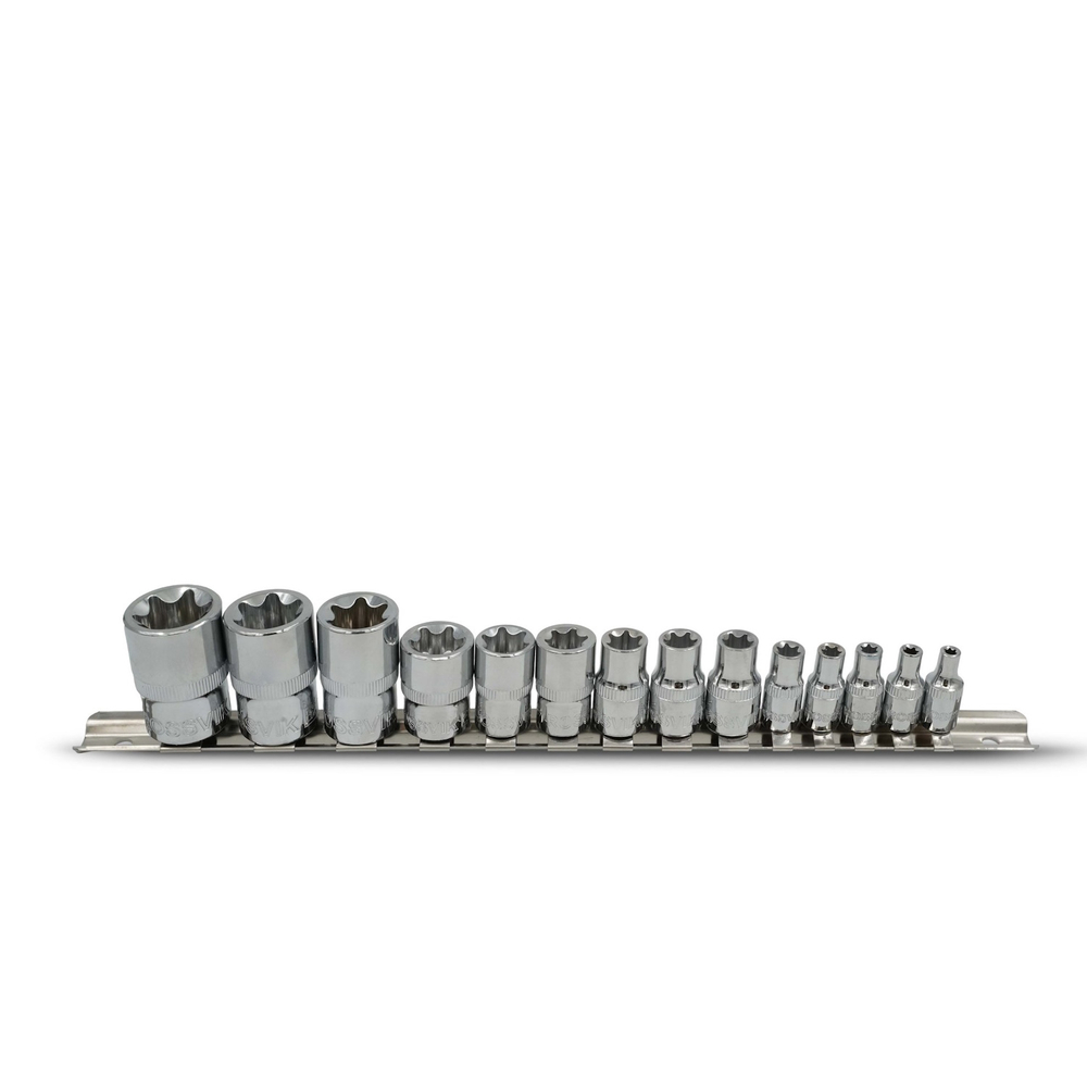 Набор головок на держателе ROSSVIK SST0424, 1/4", 3/8", 1/2", TORX E4-E24, 14 предметов