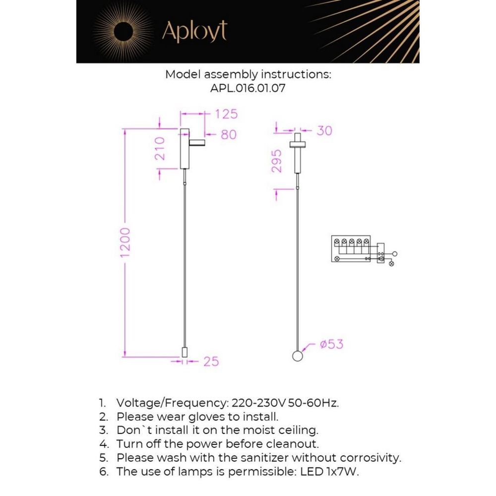 Настенный светодиодный светильник Aployt Aga APL.016.01.07
