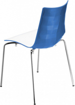 Стул пластиковый Scab Design Zebra Bicolore 4 legs, хром, белый, синий