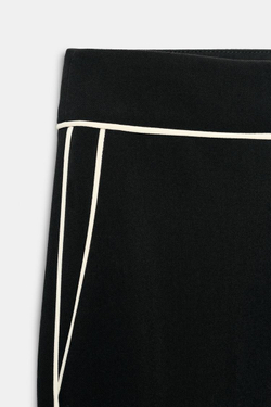 ZARA БРЮКИ С КОНТРАСТНОЙ ОКАНТОВКОЙ, ЧЕРНЫЙ