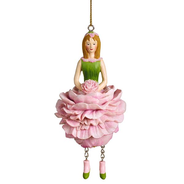 Фигурка декоративная Fiebiger Floristik: Blumenmädchen (цветочная фея) Пион l=12 см