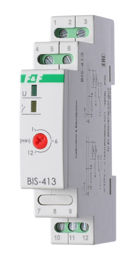 Реле импульсное BIS-413 с встроенным таймером 230В 16А 1P IP20