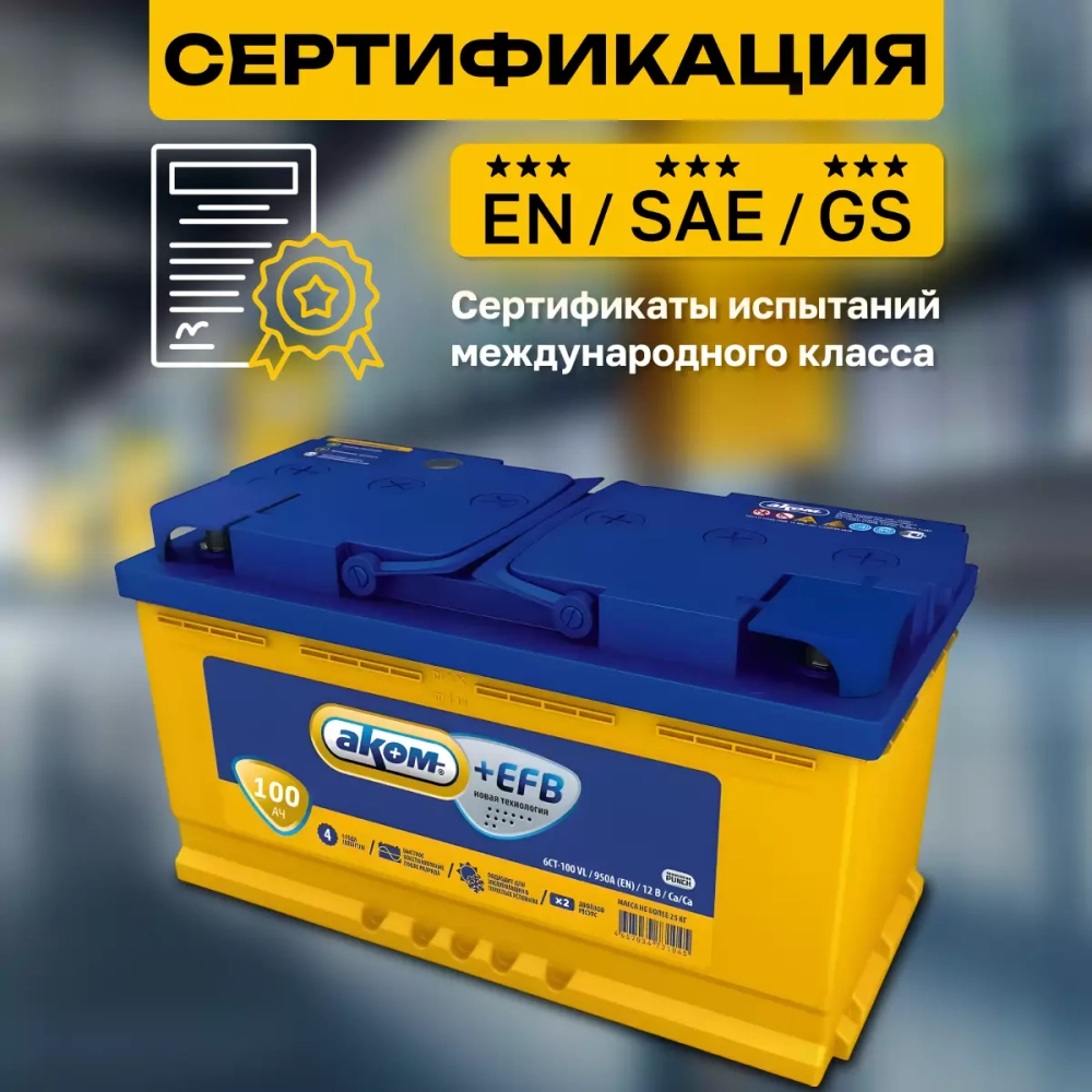 100 6СТ-100 АКОМ+EFB