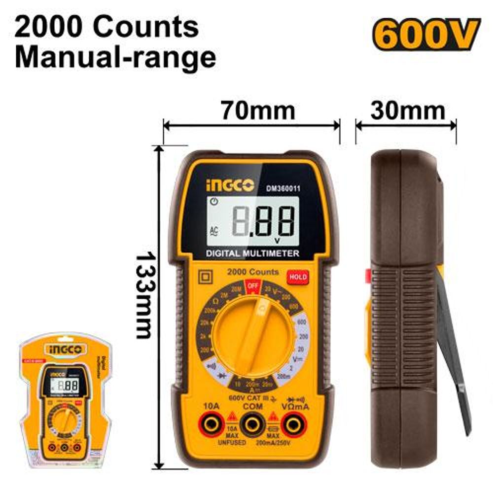 Мультиметр цифровой INGCO DM360011 600 В