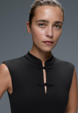 Oysho Длинный комбинезон Comfortlux с воротником-стойкой, черный