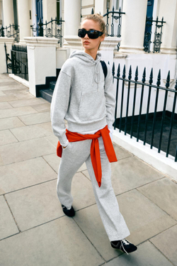 ZARA БАЗОВЫЕ БРЮКИ ИЗ МЯГКОЙ ТКАНИ, СЕРЫЙ МЕЛАНЖ