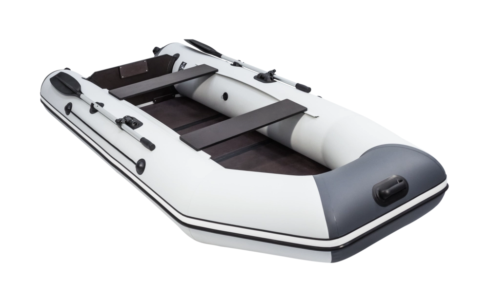 Лодка Аква 3200 СКК слань-книжка, киль, 3200*1420*400 мм., цвет серый - графит