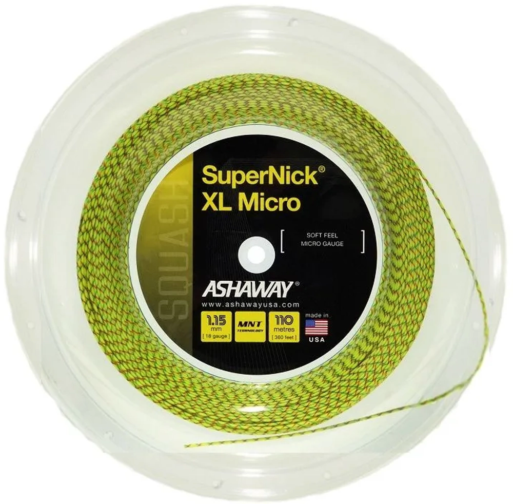 Струны для сквоша Ashaway SuperNick XL Micro (110 m) - yellow
