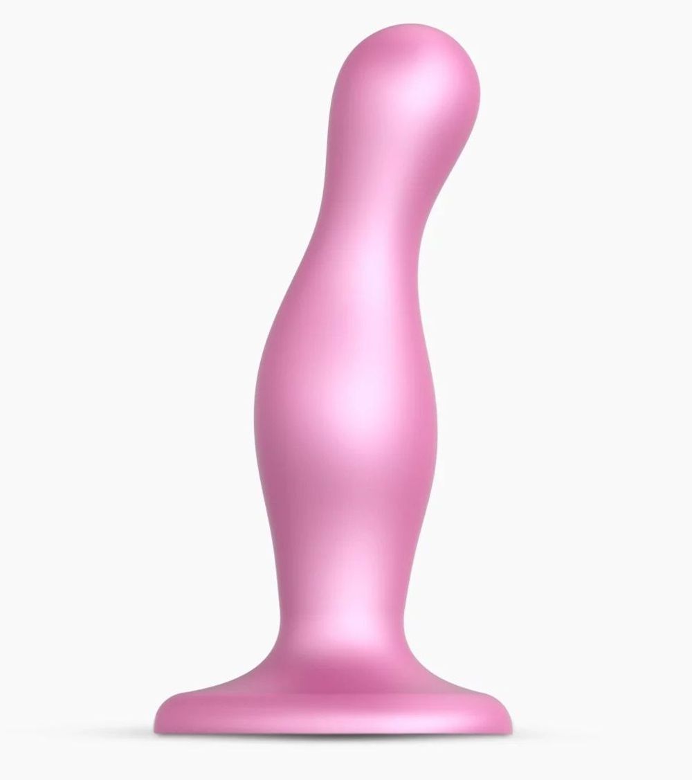 Розовая насадка Strap-On-Me Dildo Plug Curvy size M (Цвет: розовый)