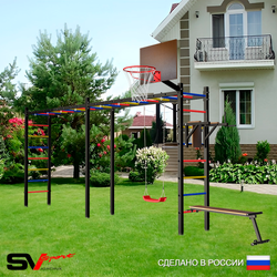 Уличная шведская стенка Sv Sport рукоход х 2 У54900К (Брусья/Скамья/"Лодочка"/Щит баскет)