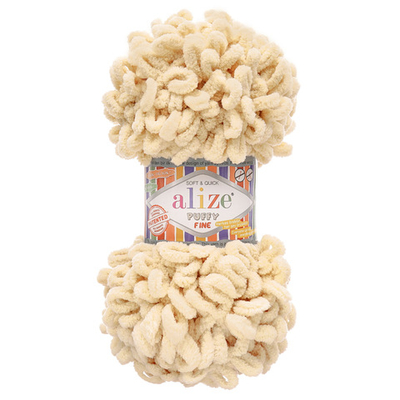 Пряжа Alize (Ализе) Puffy Fine / уп.5 мот. по 100 г, 14м, 310 шампань A