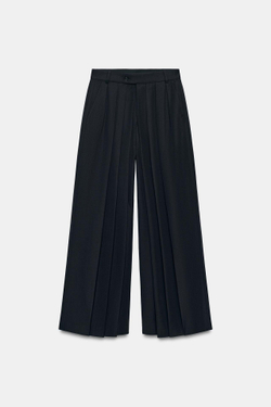ZARA БРЮКИ ОБЪЕМНОГО КРОЯ ZW COLLECTION, МОРСКОЙ СИНИЙ