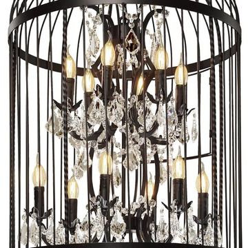 Подвесная люстра 12*Е14 LOFT1891/12 чёрный Vintage Birdcage LOFT IT