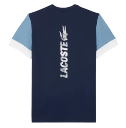 Теннисная футболка Lacoste Sport Printed Colour-Block - navy blue/blue/white