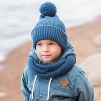 Шапка с двойным отворотом и помпоном "Гроза"