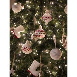 Набор ёлочных украшений с подсветкой Festive embroidery из коллекции New Year Essential, 4 шт.