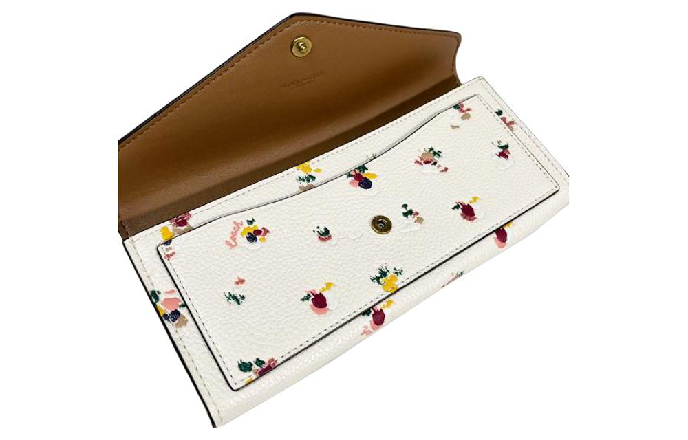 COACH Wyn Leather Soft Wallet Clutch Women"s White