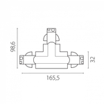 Токопровод T-образный правый Lightstar Quattro 504137-FRPSR