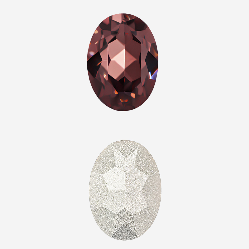 Кристалл Овал (Oval Fancy Stone), оттенок "Бургунди"/"Burgundy", 14*10мм