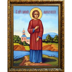 Василий Мангазейский мученик. Икона на холсте.