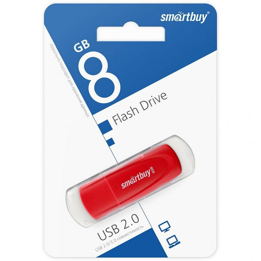 Флеш-накопитель 8 Gb Smartbuy Scout Red