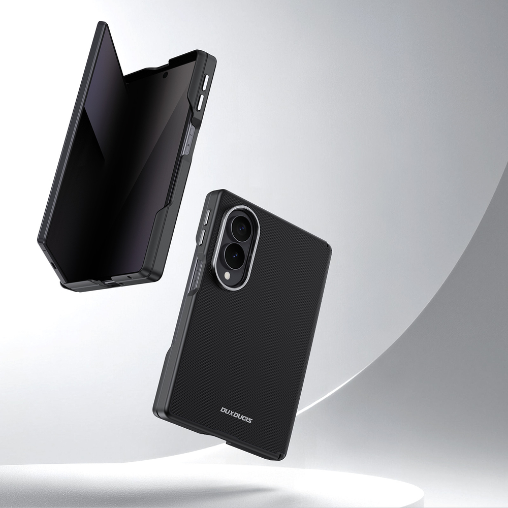 Чехол черного цвета с вставками из искусственной кожи для Samsung Galaxy Z Fold 8, серия Vyne Series от Dux Ducis