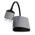USB-концентратор Satechi Type-C Dual Multimedia Adapter, 3 разъема, Space Gray (Серый космос)