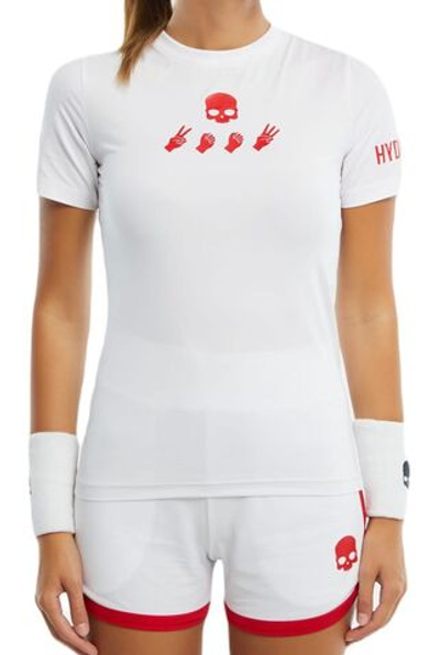 Женская теннисная футболка Hydrogen Tech T-Shirt - white/red