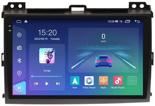 Магнитола для Toyota Land Cruiser Prado 120, Lexus GX470 (экран климата внизу) - Parafar PF456U2K на Android 13, Быстрая, QLED+2K, CarPlay, 4G SIM-слот