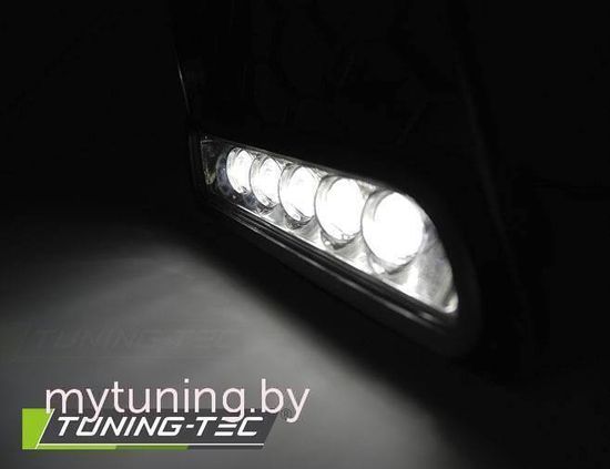 Дневные ходовые огни для Volkswagen Golf V GTI (03-09) Chrome с ПТФ