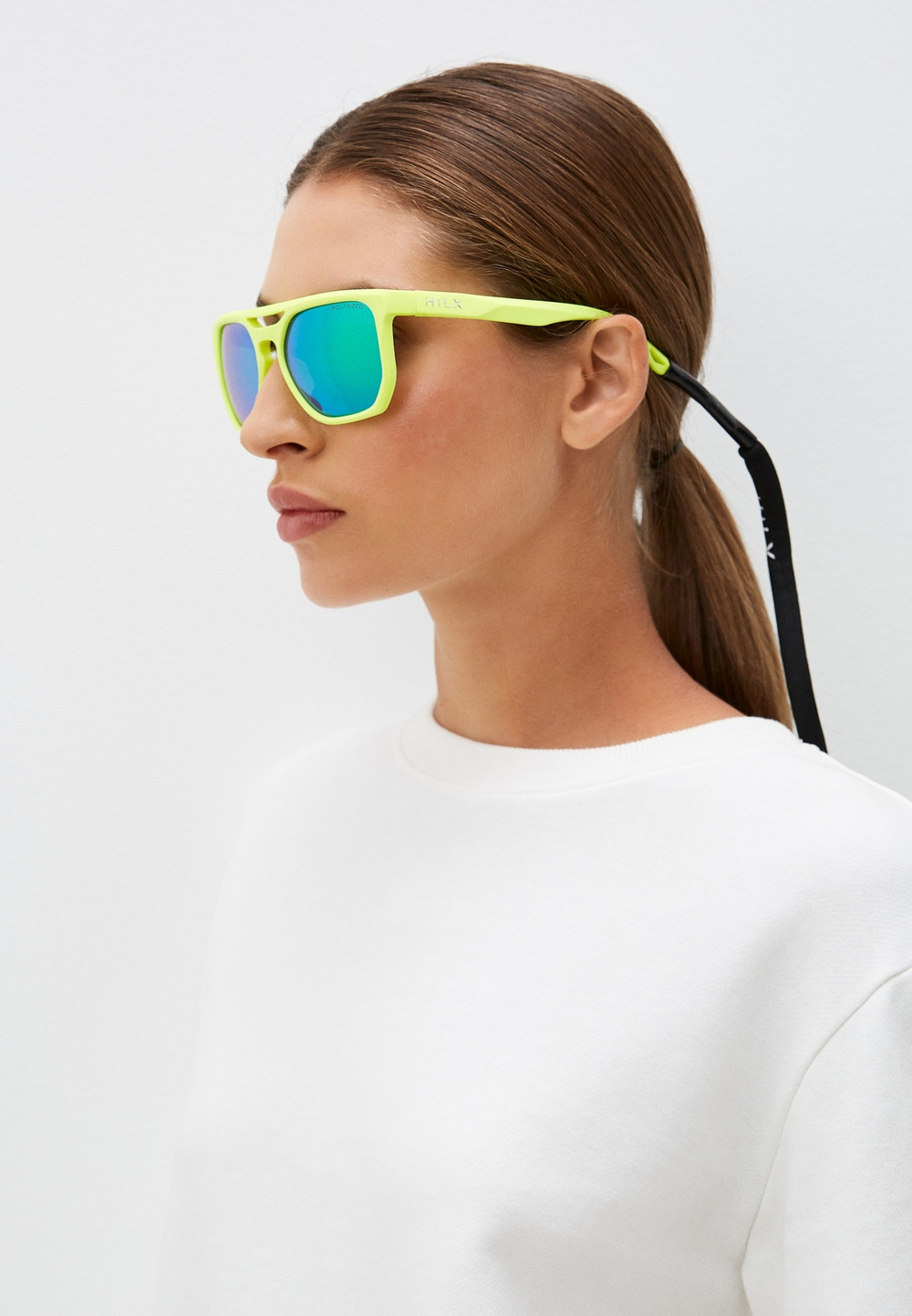 Спортивные очки HILX Carnage / Matt Solid Neon Yellow / Green Polarized Lens