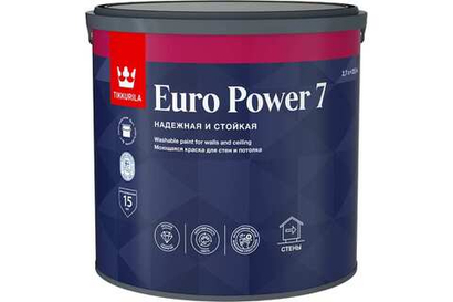 Краска TIK Euro Power 7 моющаяся для сух/вл помещений, база С (2,7л)