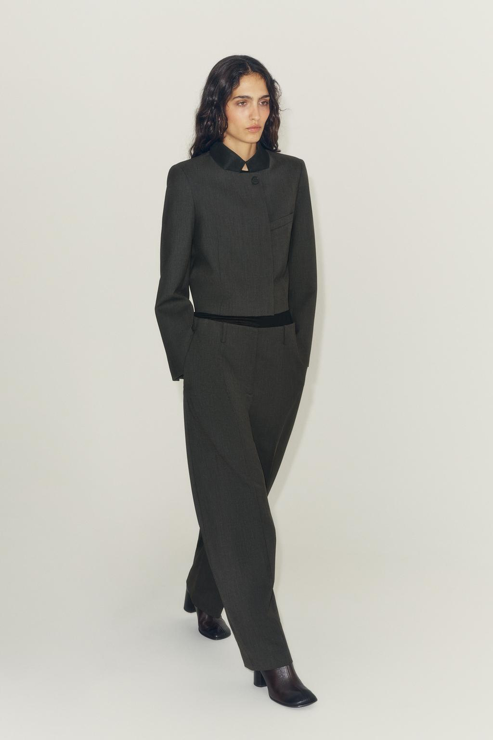 ZARA БРЮКИ BALLOON ZW COLLECTION, КОРИЧНЕВЫЙ