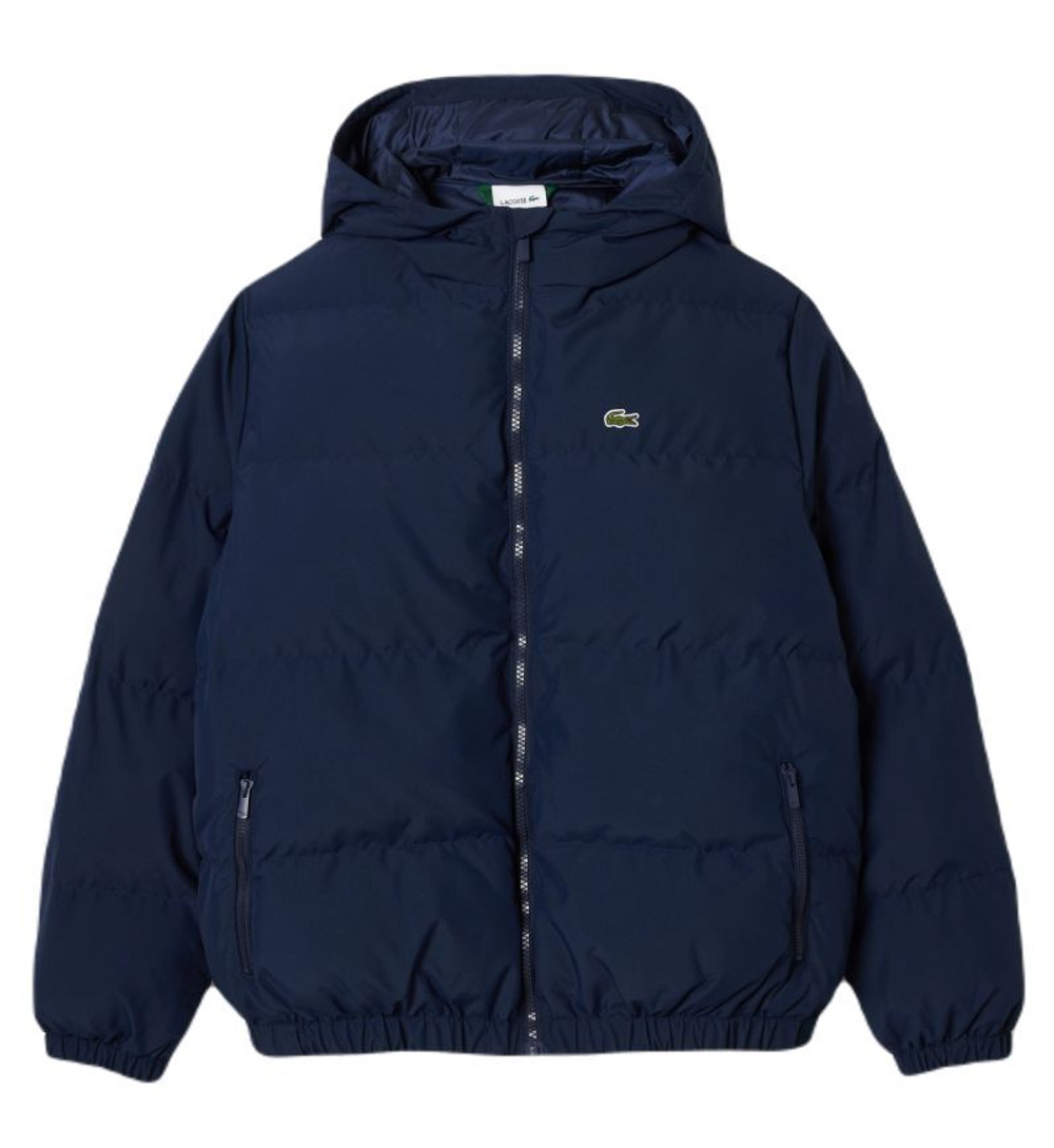 Куртка Lacoste Water Embroidered Crocodile Hooded Puffed - небесный