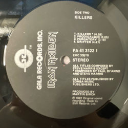 Винтажная виниловая пластинка LP Iron Maiden Killers (Россия 1993)