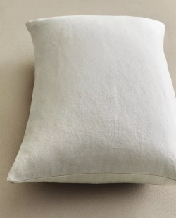 ZARA HOME ЛЬНЯНАЯ НАВОЛОЧКА ДЛЯ ДЕКОРАТИВНОЙ ПОДУШКИ, ЖЕЛТОВАТО-БЕЛЫЙ