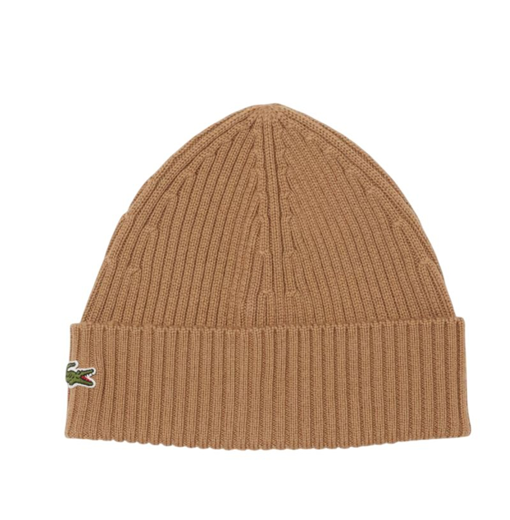 Czapka zimowa Lacoste Unisex Ribbed Wool - brown