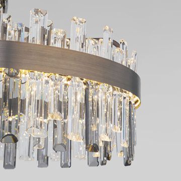 Подвесной светодиодный светильник с хрусталем LED 74W 3000К/4000К/6000К 417/1 бронза Sparkle Bogate's