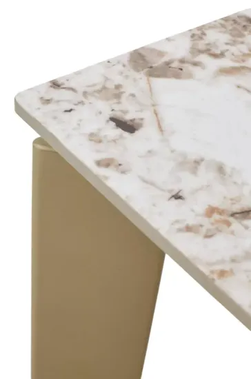 Стол КОРНЕР (CORNER) 120 цвет ПАНДОРА (GLOSS LUXURY PANDORA SOLID CERAMIC) / ШАМПАНЬ, ®DISAUR