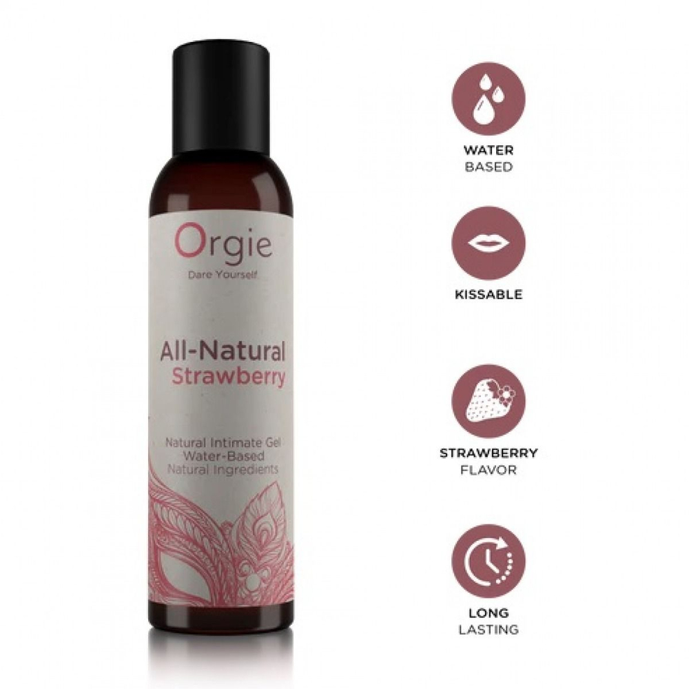 Лубрикант ORGIE All-Natural Strawberry, гипоаллергенный, со вкусом клубники, 150мл