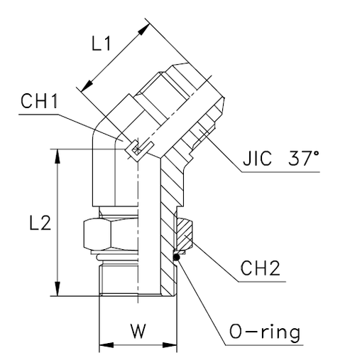 Штуцер FRA45 JIC 3/4" UNF3/4"