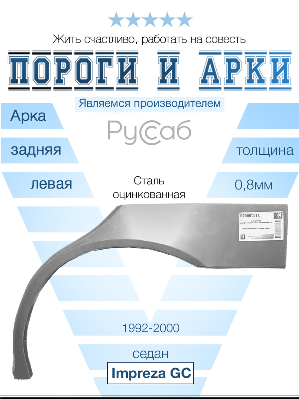Арка левая Subaru Impreza GC 1992-2000 седан